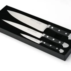 Messersatz 3tlg. Im Geschenkkarton, Schwarzer Kunststoffgriff