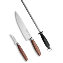 Kochmesser Set, Basisausstattung, 3tlg., Eterno, Pflaumenholz Geschmiedet